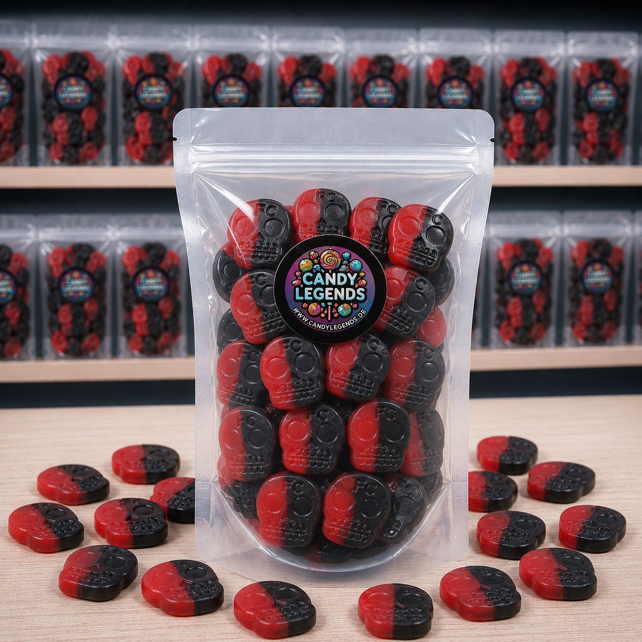 Himbeer-Lakritz Totenköpfe 300g Einzelsorte