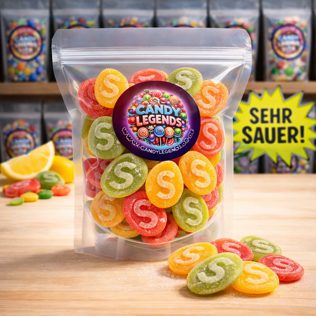 Sehr saure Weingummi Taler 300g Einzelsorte