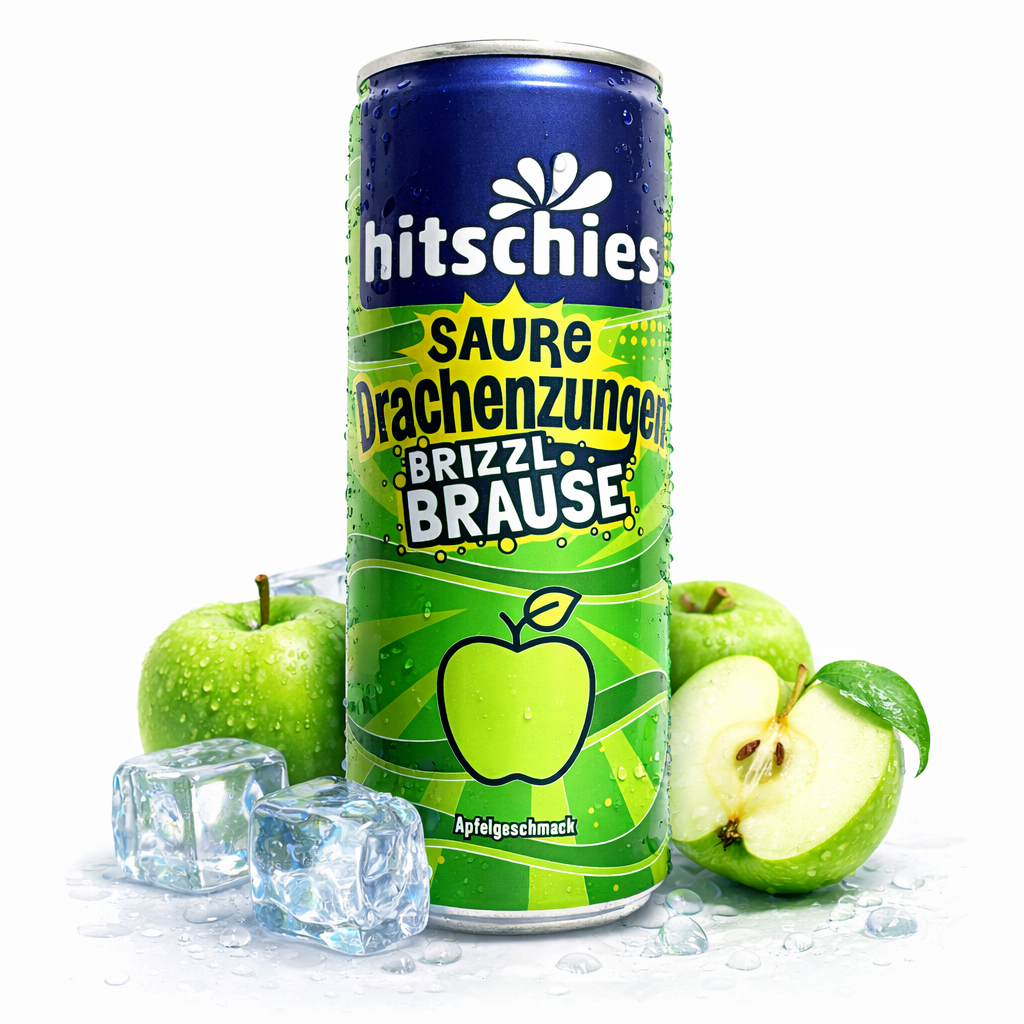 hitschies Saure Drachenzungen Brizzl Brause Apfel 250ml (Vegan)(inkl. Pfand) (MHD 04/26)