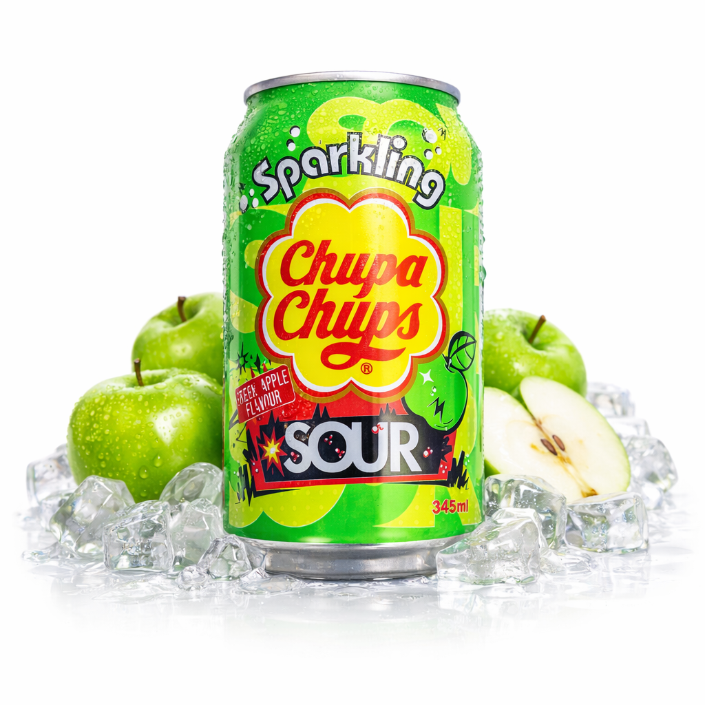 Chupa Chups Sparkling Sour - Green Apple Flavour 345ml (MHD 18.02.26)