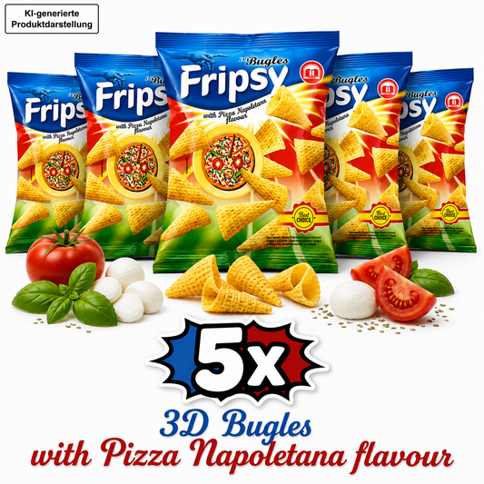 5x Fripsy - Pizza Napoli Bugles 50g (halal)(Mazedonien)