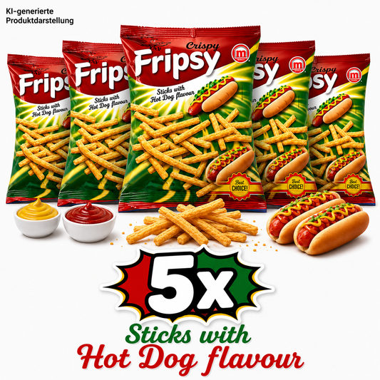 5x Fripsy - HotDog Sticks 50g (halal)(Mazedonien)