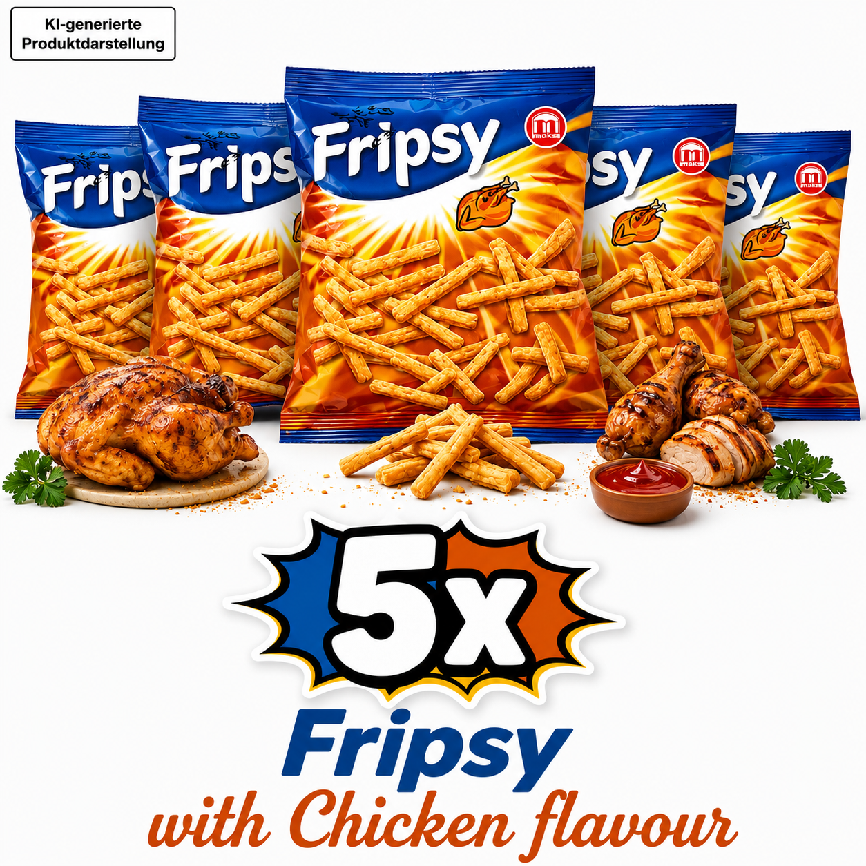 5x Fripsy - Chicken Sticks 50g (halal)(Mazedonien)