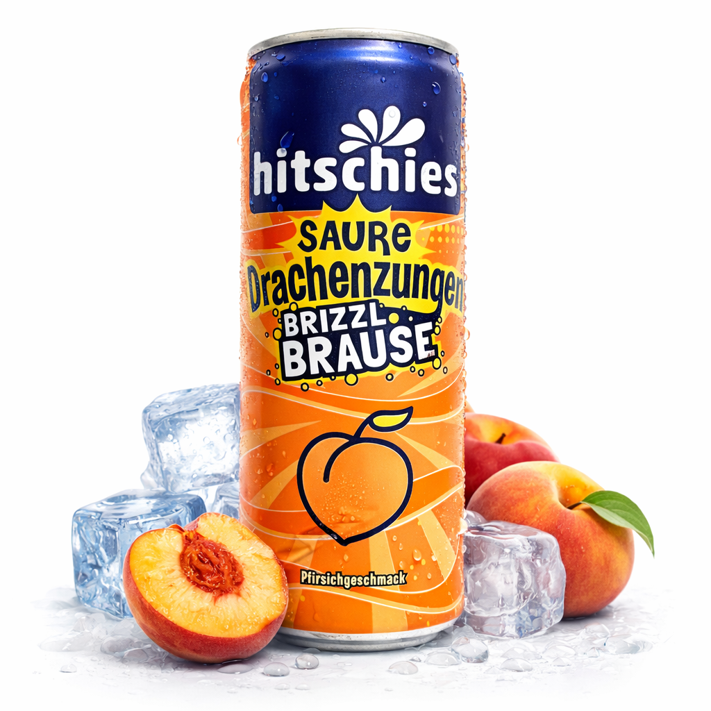 hitschies Saure Drachenzungen brizzl Brause Pfirsich 250ml (vegan) (inkl. Pfand)(MHD 04/26)