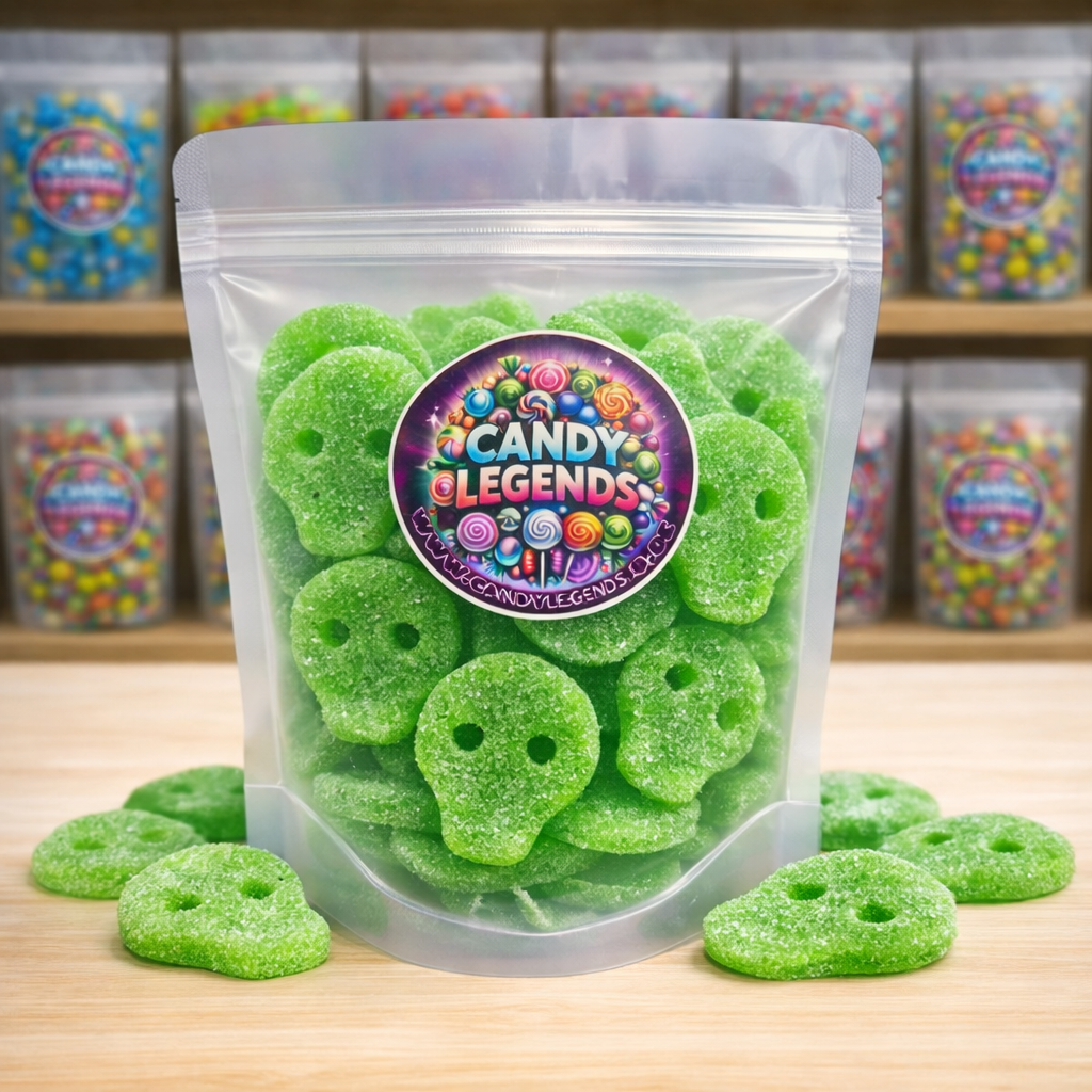 Saure Totenköpfe Limette 300g Einzelsorte (halal & vegan)